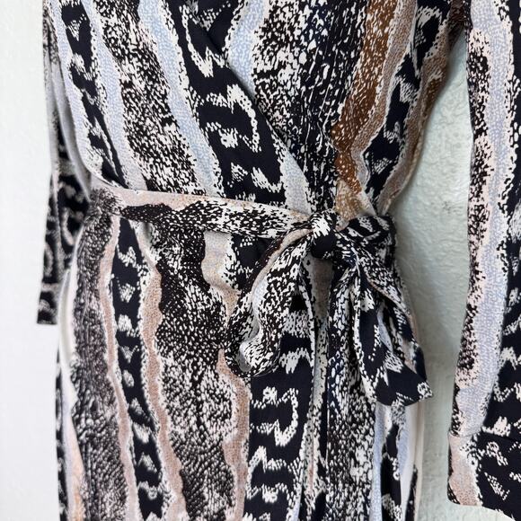 Diane Von Furstenberg Wrap Dress Womens 14 Silk Snakeskin Print New Julian Two - Picture 6 of 13
